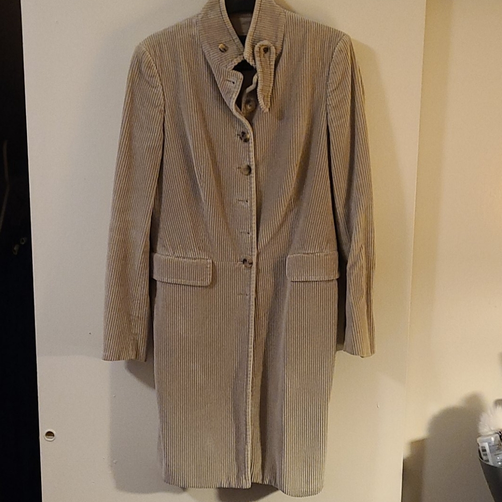 Womans tailored cotton cord coat from Milan Italy